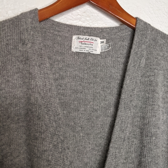 Vintage Lambswool & Angora Cardigan Grey, Robert Scott for The Talbots - Picture 6 of 9